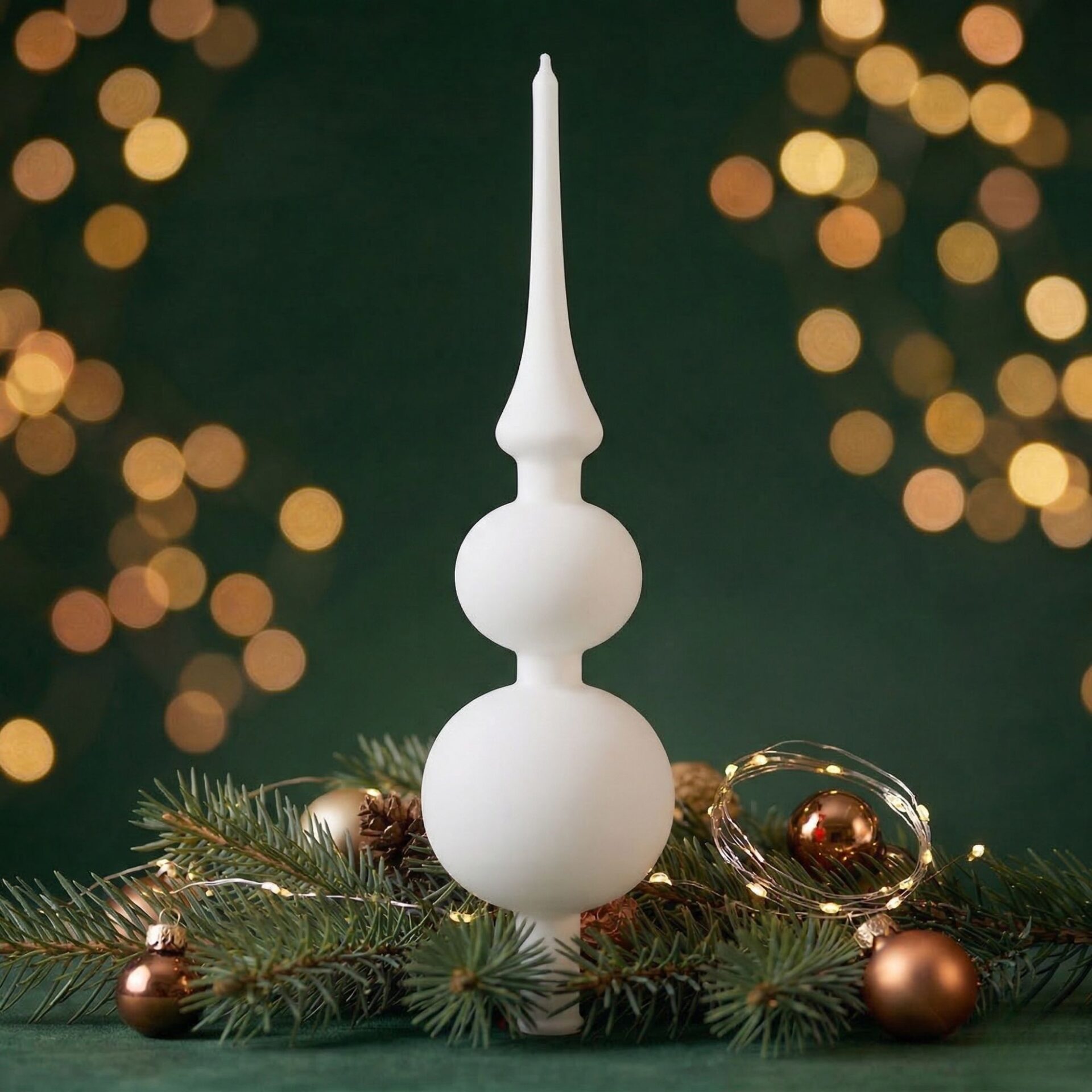 "heaven" - Spitze 31 cm | Christbaumschmuck weiß matt – Bild 2