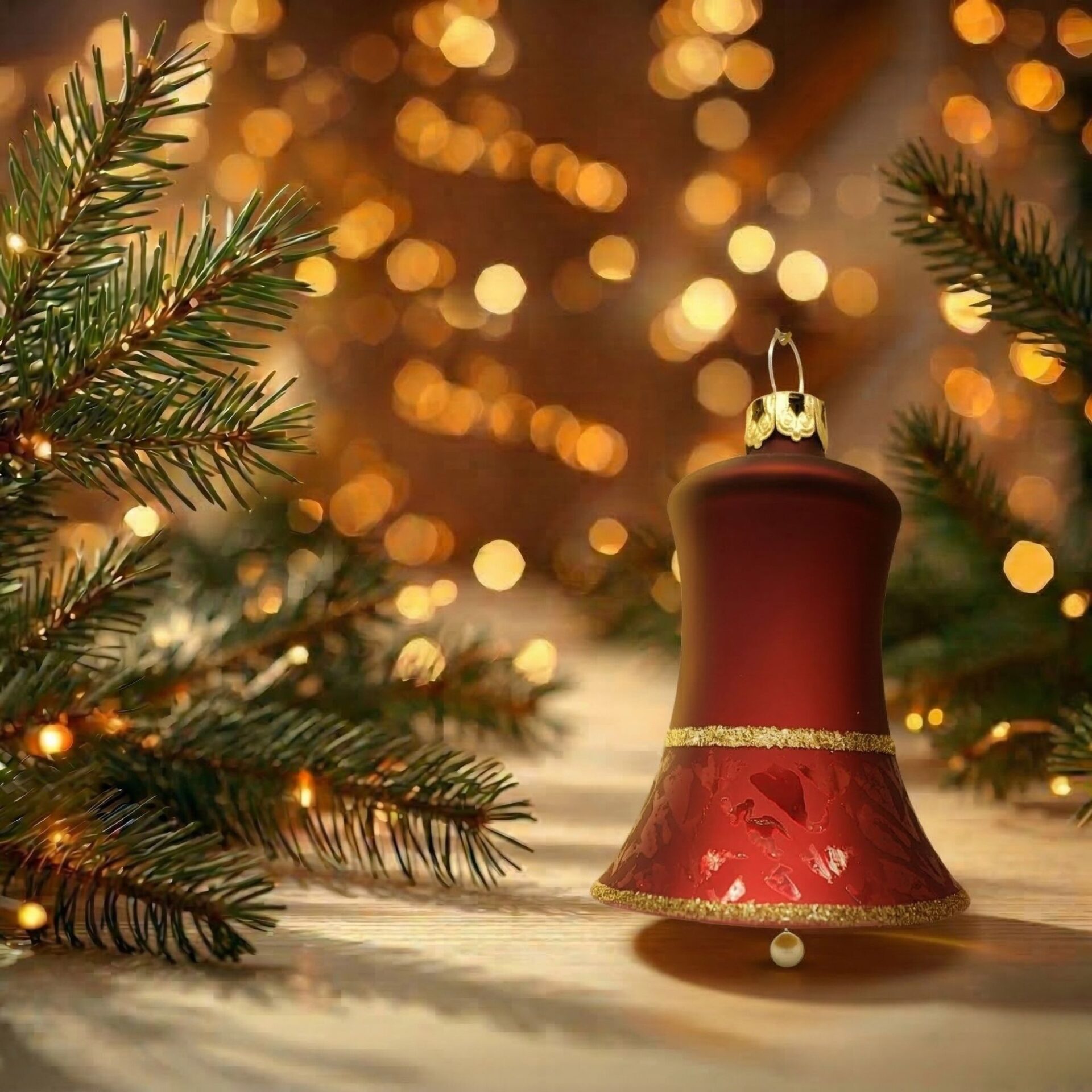 "christmas touch" - Glocke 5 cm | Christbaumschmuck rot matt – Bild 2