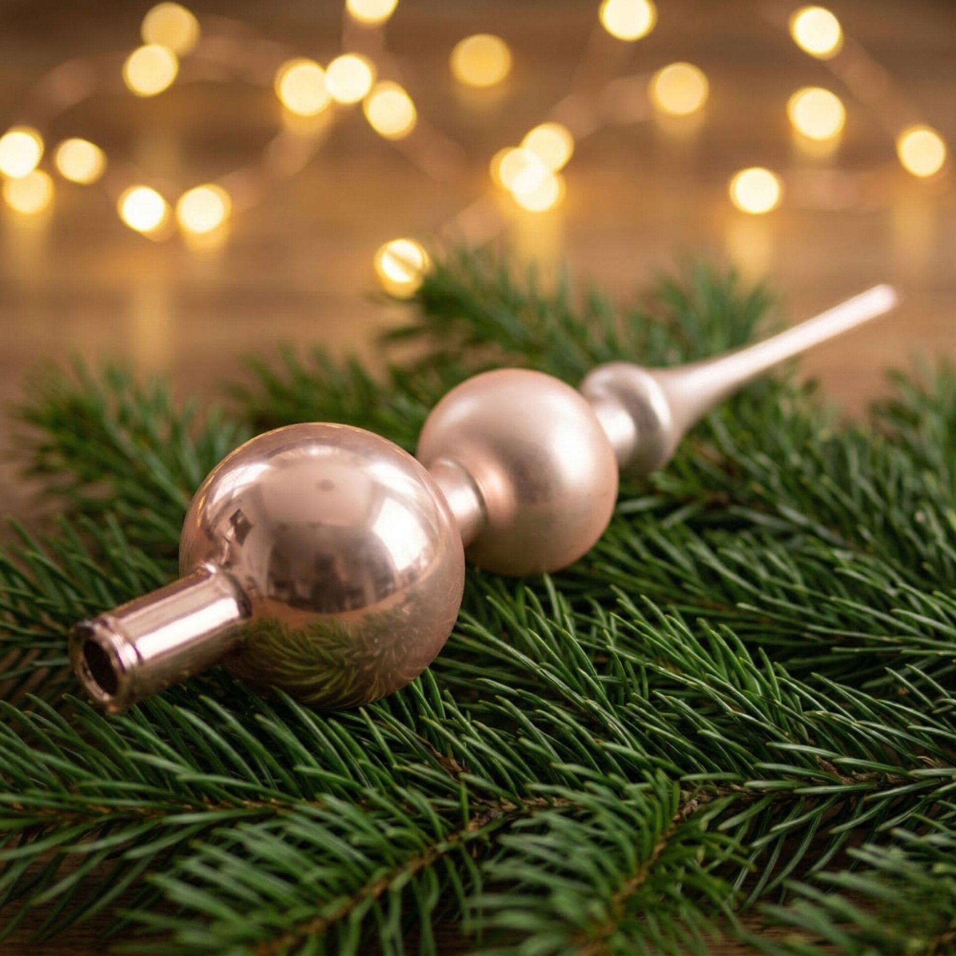 "come together" - Spitze 31 cm | Christbaumschmuck champagner gold – Bild 4