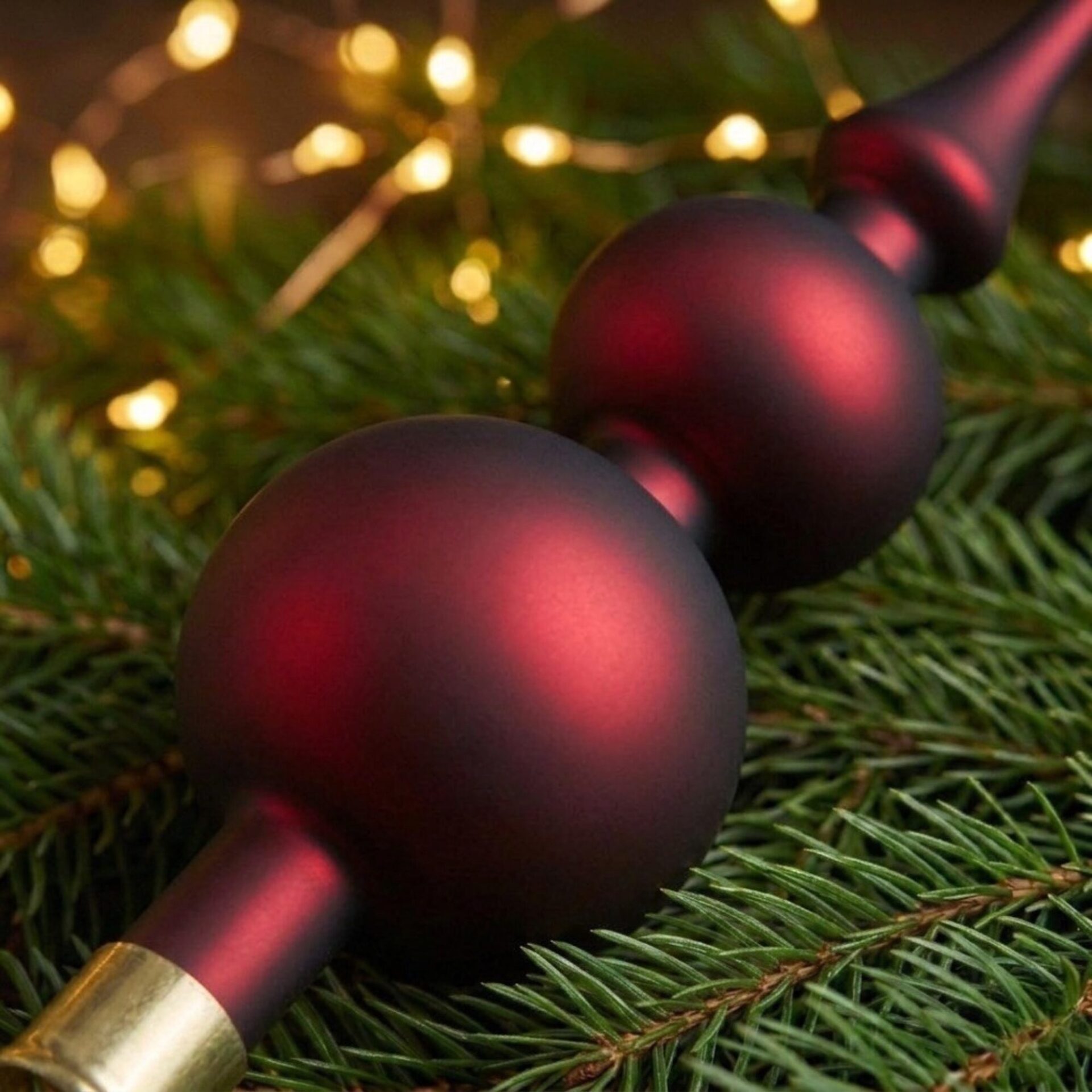 "christmas classic" - Spitze 31 cm | Christbaumschmuck rot – Bild 4