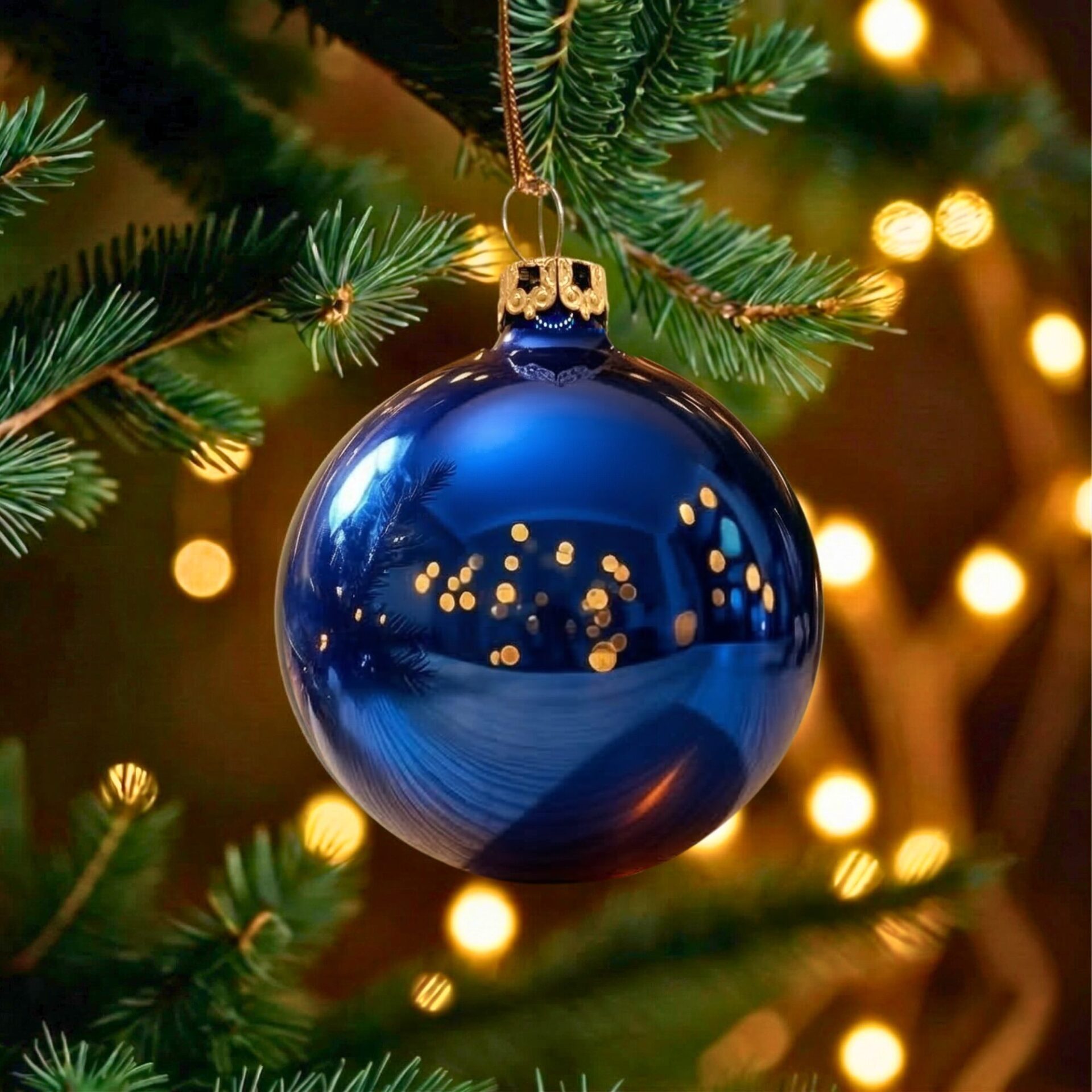 "royals" - 6 cm Weihnachtskugeln azur blau – Bild 4