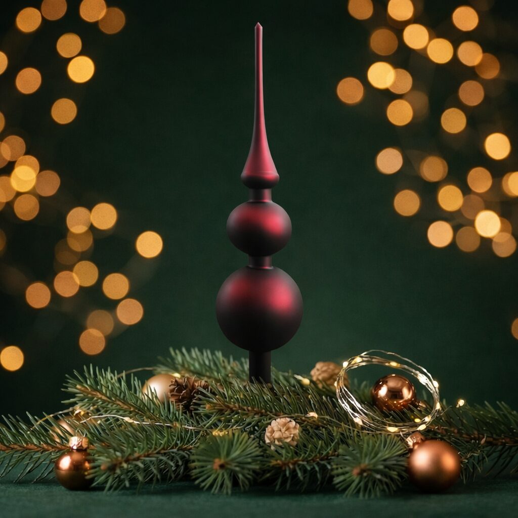 "christmas classic" - Spitze 31 cm | Christbaumschmuck rot – Bild 2