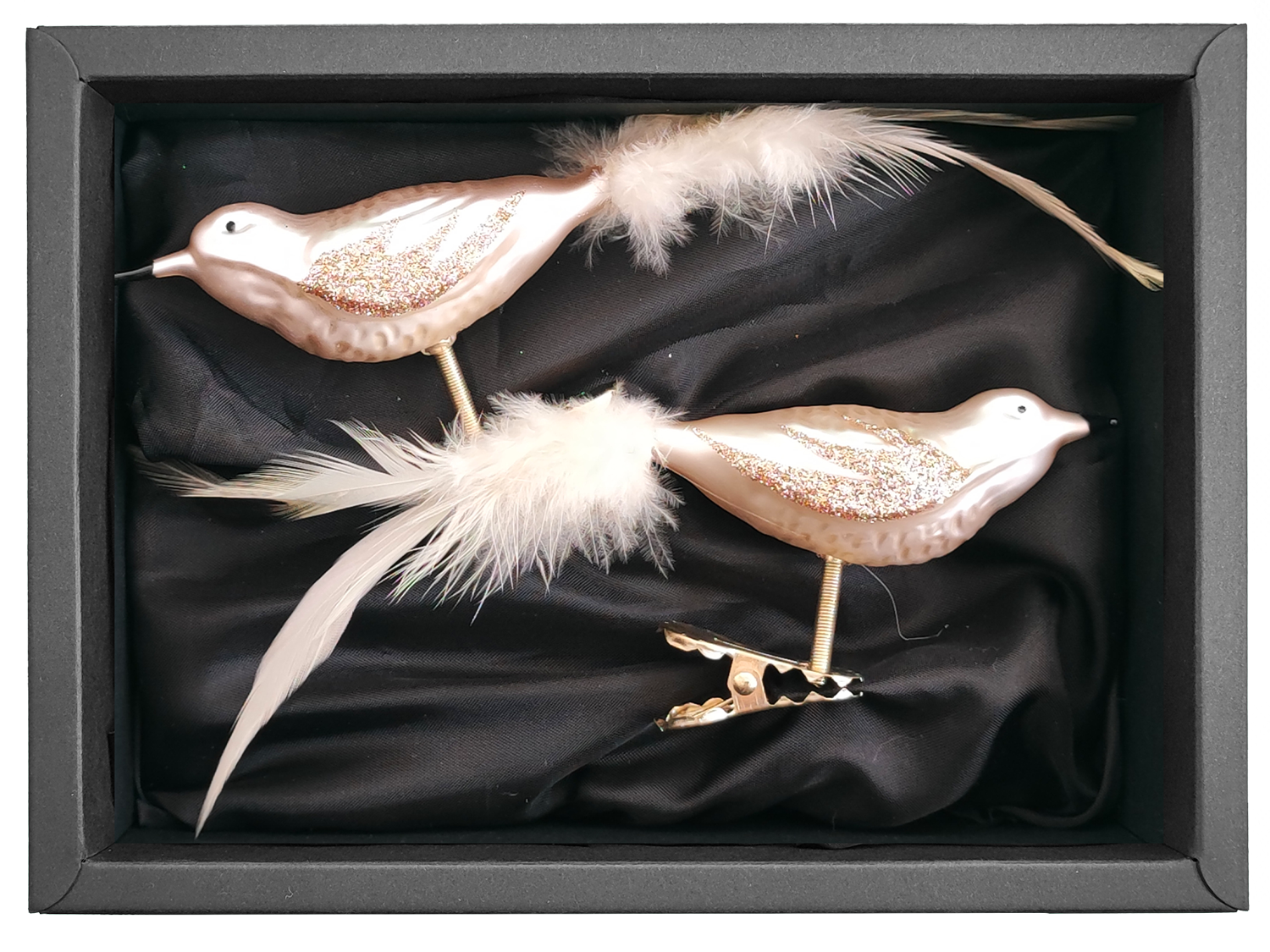 Christbaumschmuck - Weihnachtsvogel in Champagner-Gold