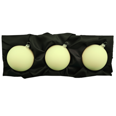 3er Sets Weihnachtsbaumkugeln aus Glas von GlasWunder in softgrüner matter Farbe mit 8 cm Durchmesser