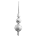 Christbaumspitze aus Glas in einem weißen Softeffekt mit 31cm Durchmesser
