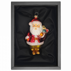 Christbaumschmuck Weihnachtsfigur, 10cm Durchmesser, mehrfarbig, im schwarzen Naturkarton