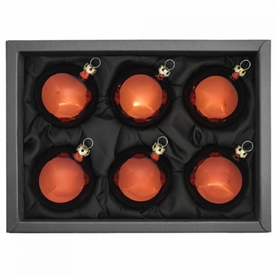 "in the woods" - 6 cm Weihnachtskugeln braun hochglanz