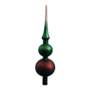 Christbaumschmuck 31cm Spitze aus Glas mit einem Farbverlauf von Cappuccino, Moosgrün und Caramel