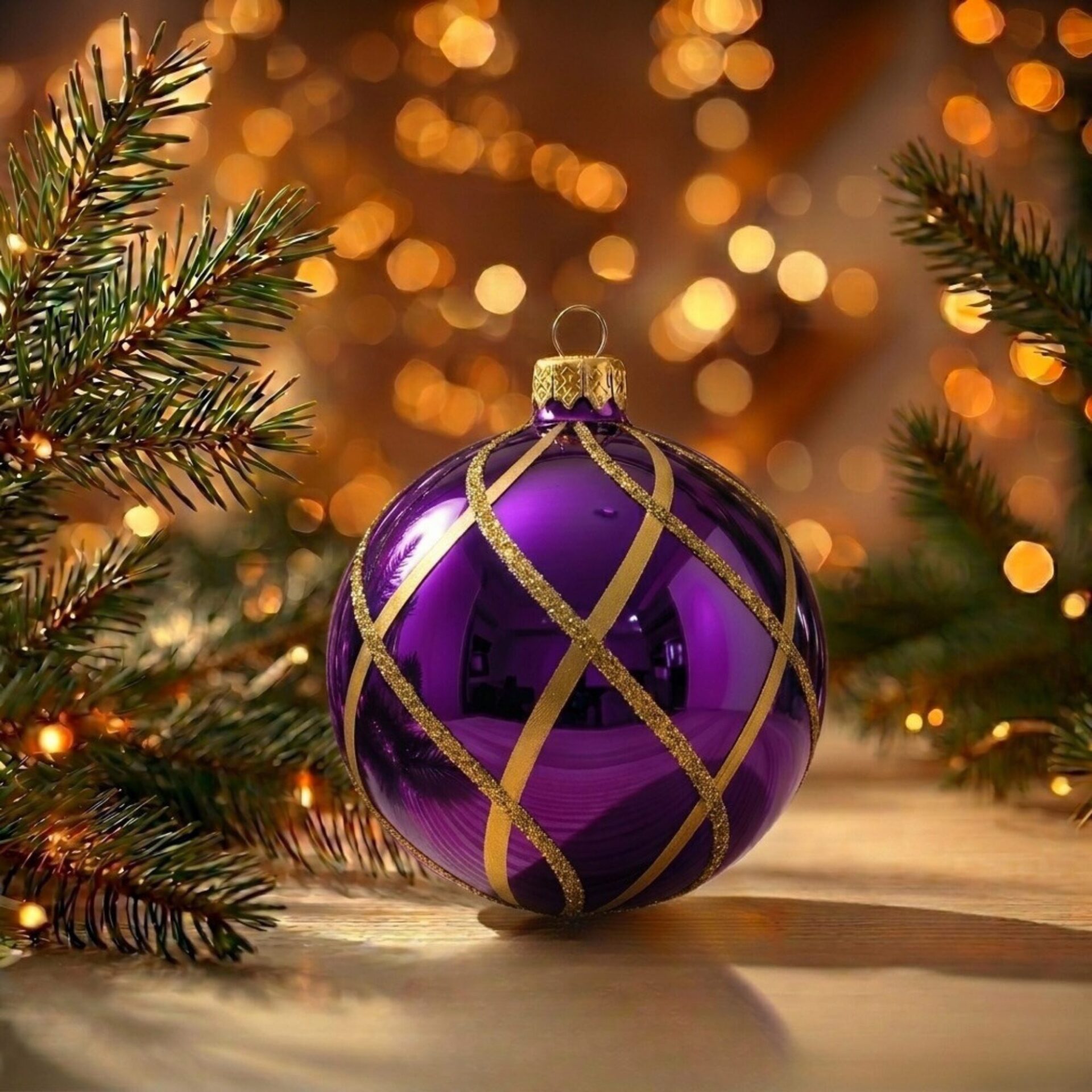 Purple Majesty 8 cm – edle Glas-Weihnachtskugel in Purpur – Bild 2