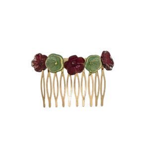 Haarspange Echtglas-Rot Grün