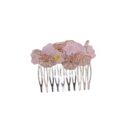 Haarspange Echtglas Rosa Weiß