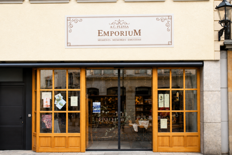 Fassade des A.C. Flessa Emporium in Coburg